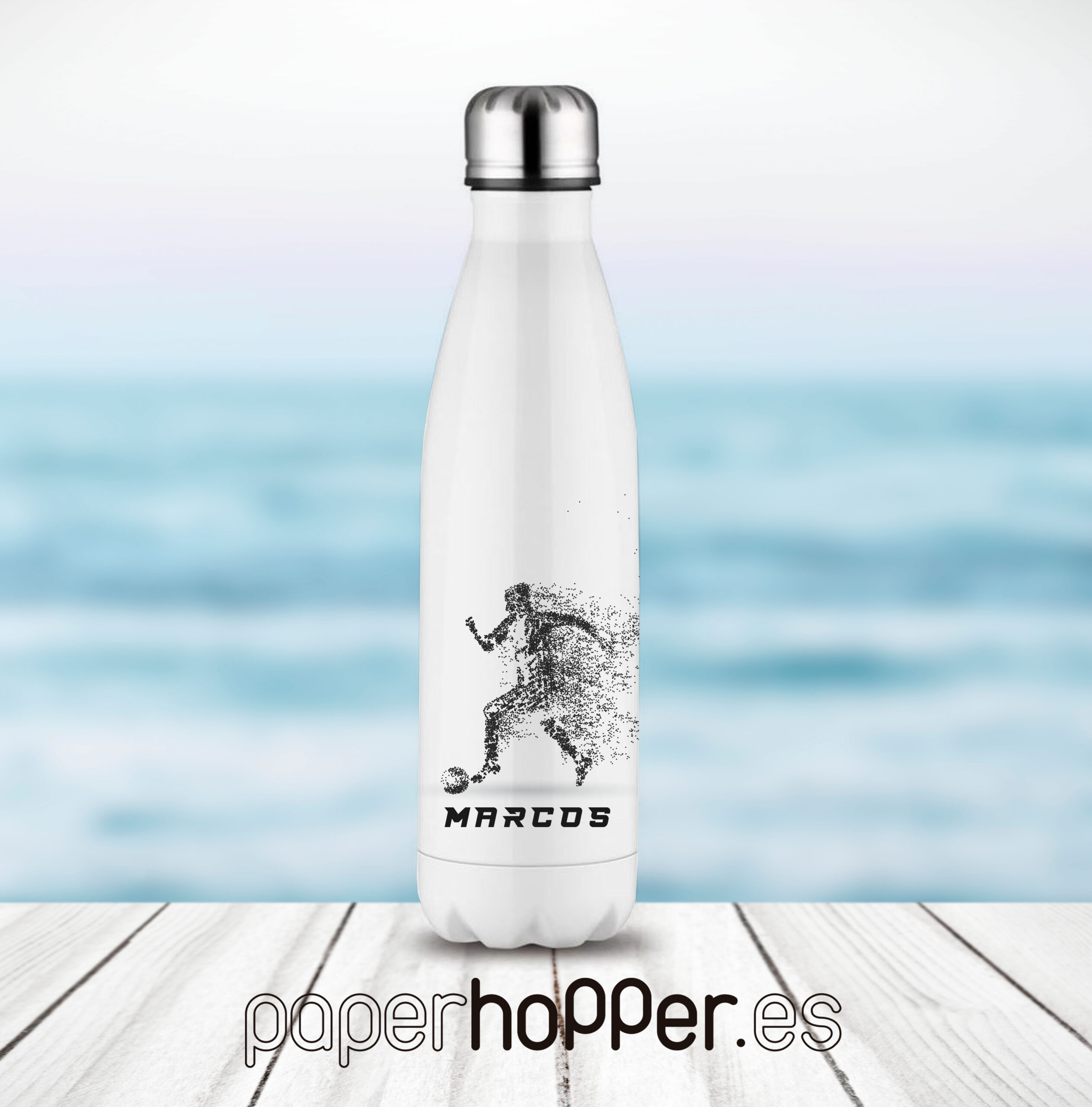 Botella Acero Inoxidable Personalizada Fútbol - Paperhopper